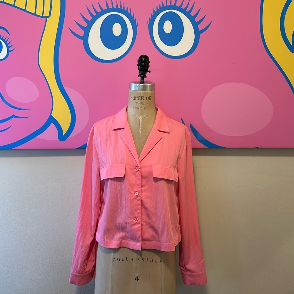 Sisley Pink Cropped Long Sleeve Shirt